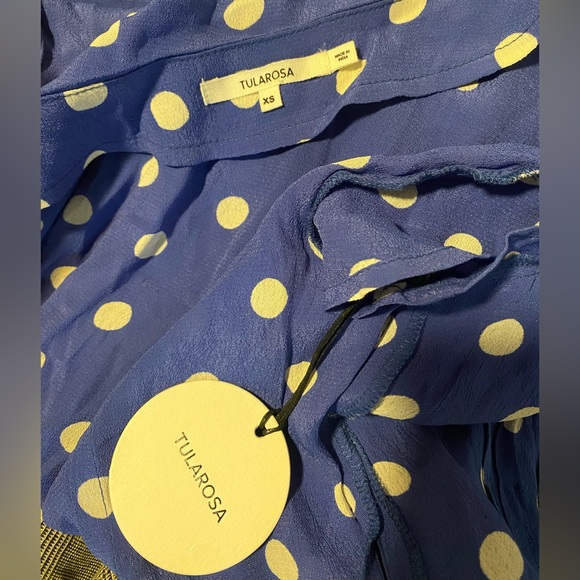 NWT Tularosa maxi wrap dress SZ XS blue dot - Picture 3 of 3